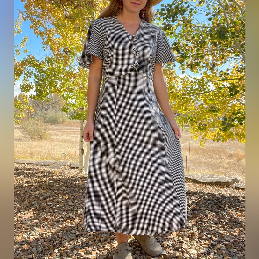 Vintage country gingham maxi dress